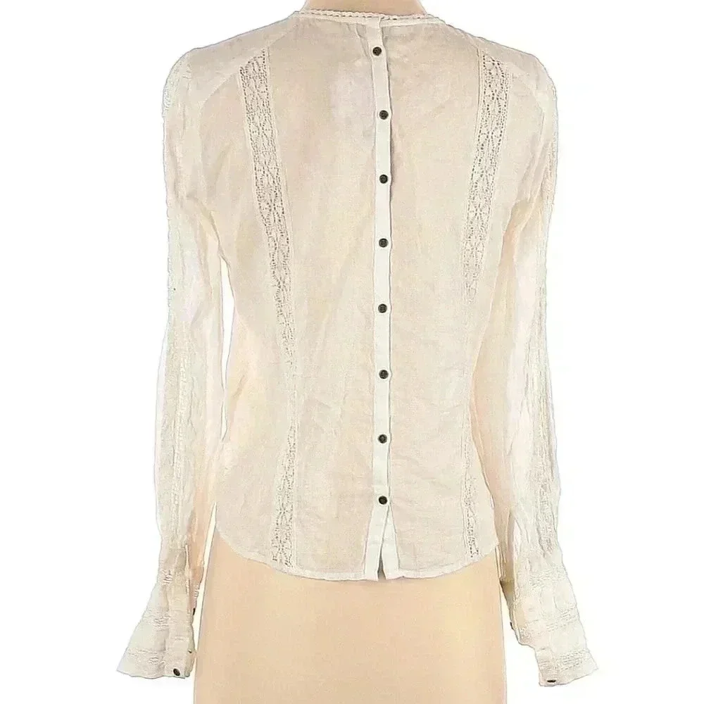 NWT Free People Without You Lace Panel Blouse size XS - Picture 5 of 7